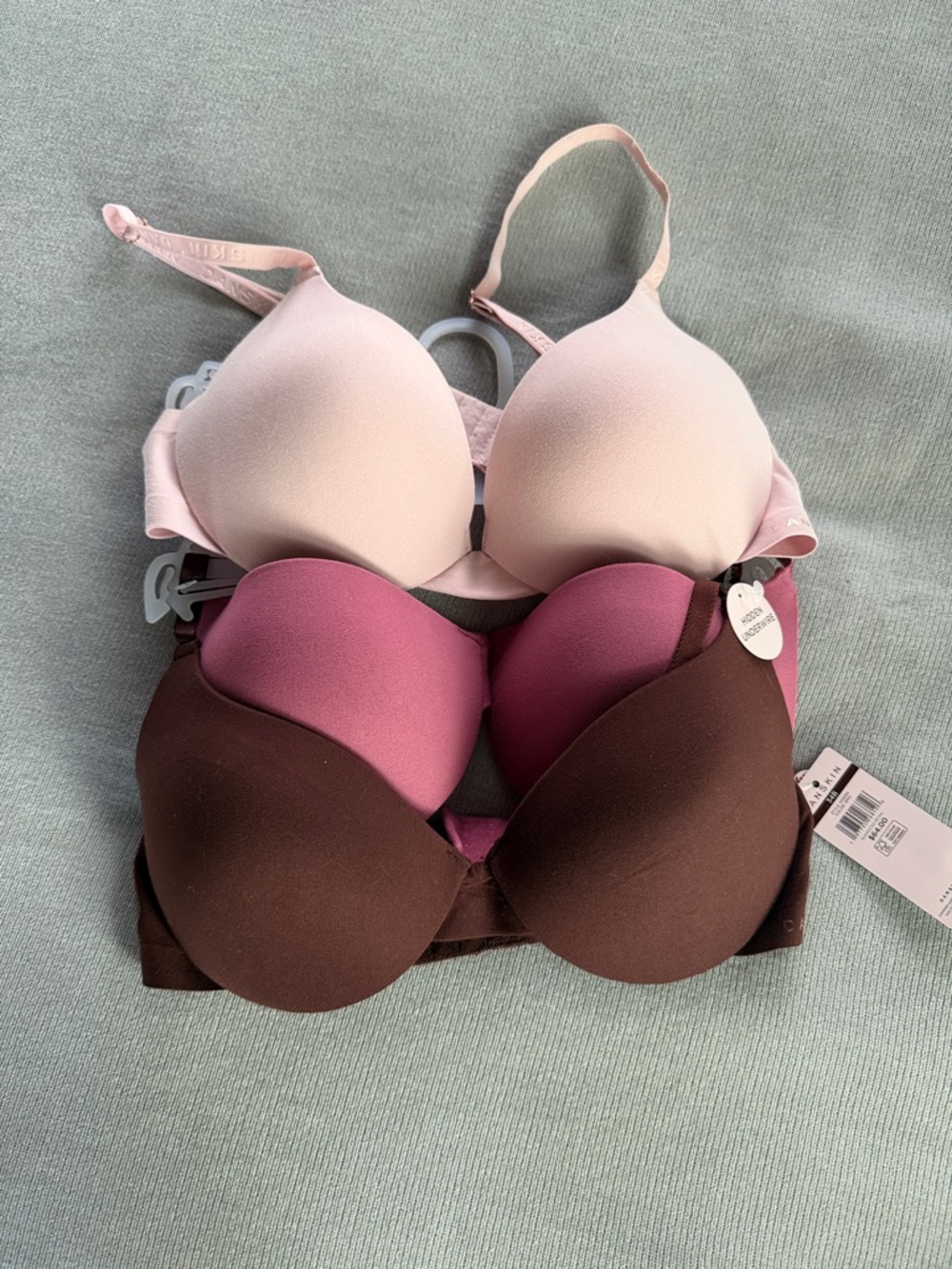 NWT Bra 3-Pack — Pink, Mauve, Brown